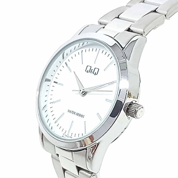 Q&Q Watch by Citizen C11A-001PY Women Analog Watch with Silver Stainless Steel Strap