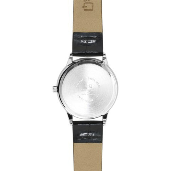 Q&Q Watch by Citizen C11A-014PY Women Analog Watch with Black Leather Strap