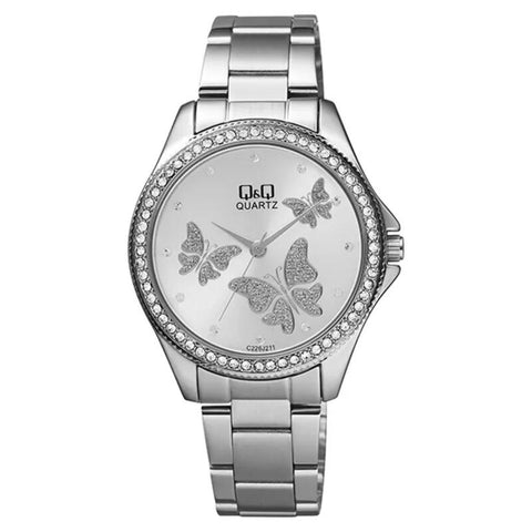 Q&Q C226J211Y Women's Analog Watch with Silver Stainless Steel Band