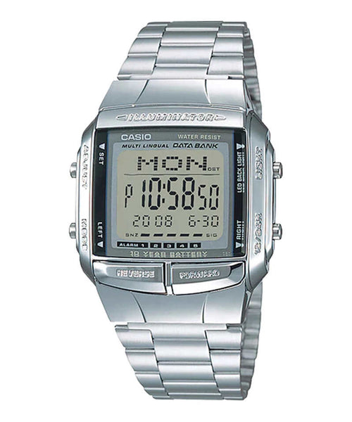 Casio DB-360-1A Men Digital Watch with Silver Stainless Steel Band