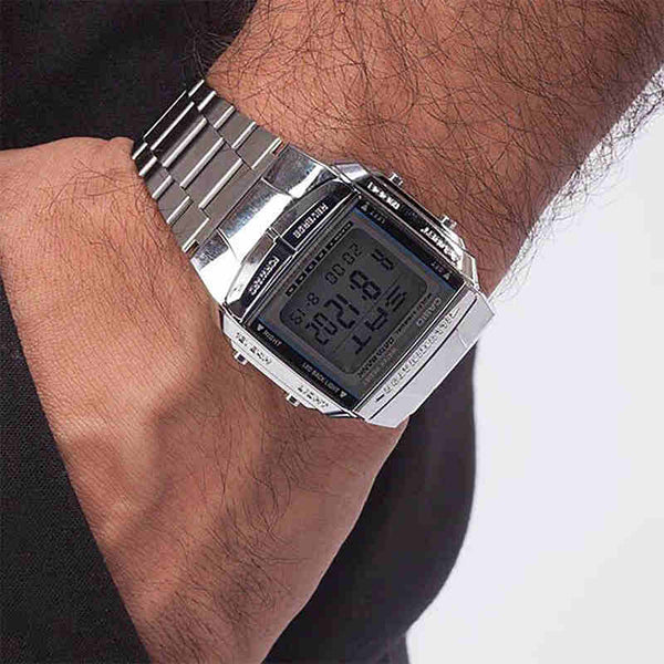 Casio DB-360-1A Men Digital Watch with Silver Stainless Steel Band