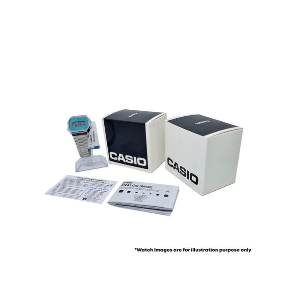 Casio DB-360-1A Men Digital Watch with Silver Stainless Steel Band