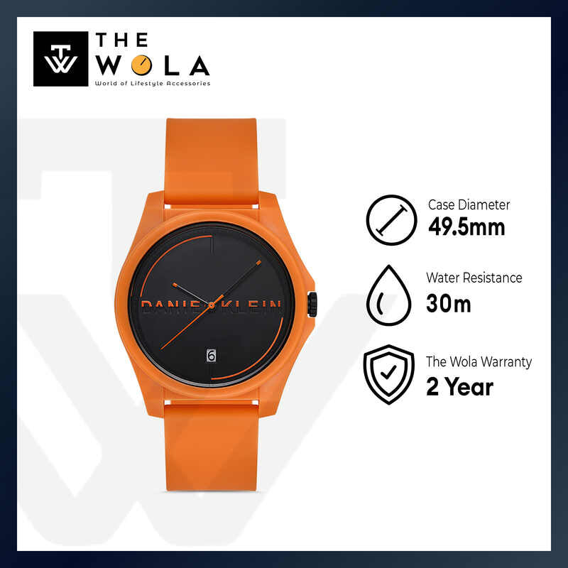 Daniel Klein DKLN Men's Analog Watch DK.1.13193-4 Orange Silicone Strap Watch | Watch for Men