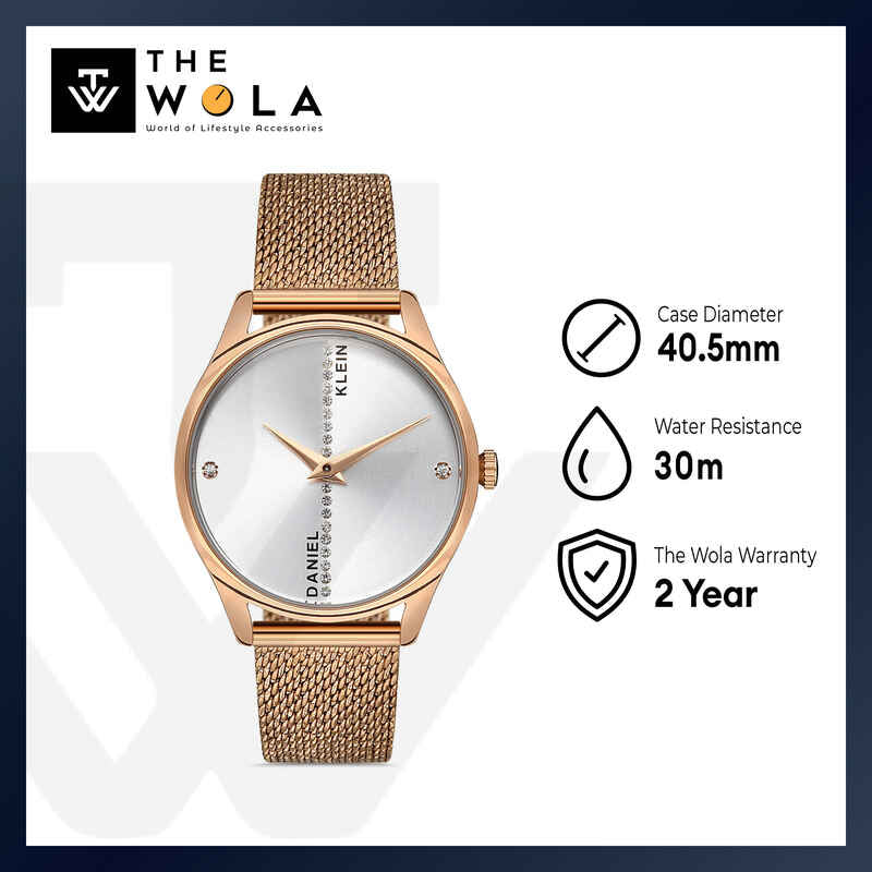 Daniel Klein Premium Women's Analog Watch DK.1.13197-2 Rose Gold Mesh Strap Watch | Watch for Ladies