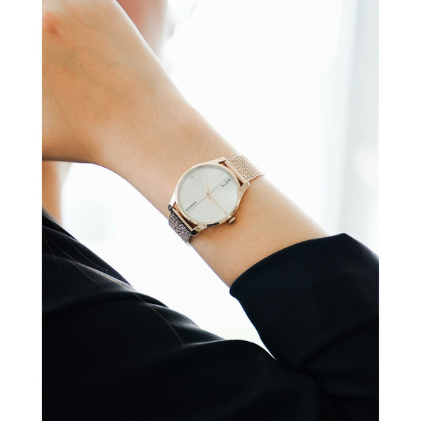 Daniel Klein Premium Women's Analog Watch DK.1.13197-2 Rose Gold Mesh Strap Watch | Watch for Ladies