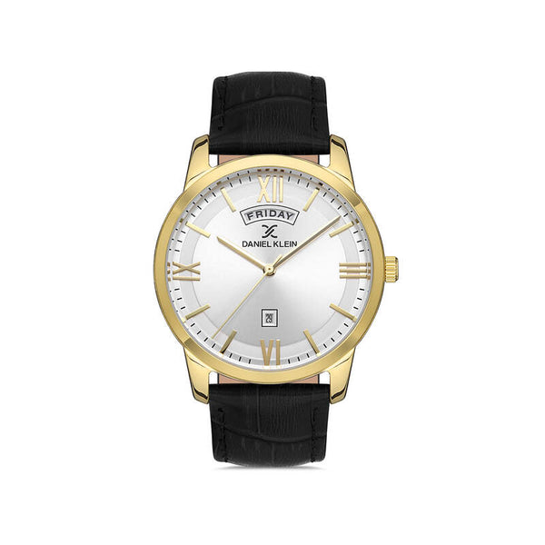 Daniel Klein Premium Men's Analog Watch DK.1.13369-3 Black Genuine Leather Strap Watch | Watch for Men