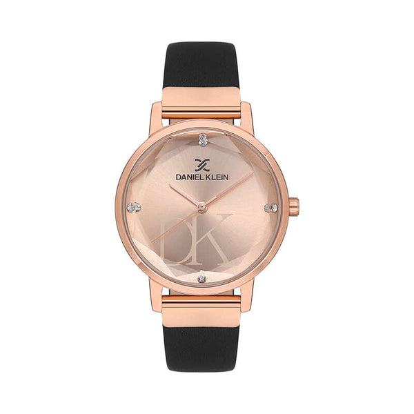 Daniel Klein Premium Women's Analog Watch DK.1.13458-6 with Black Leather Strap | Watch for Women