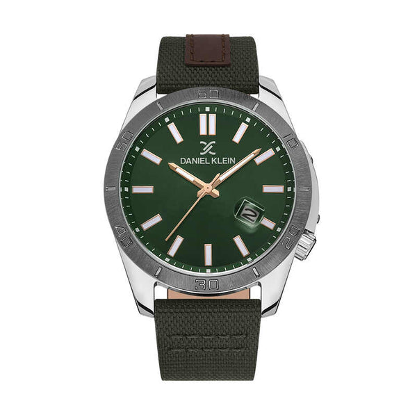 Daniel Klein Premium Men's Analog Watch DK.1.13515-3 Green with Leather Strap | Watch for Men
