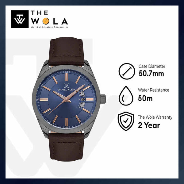 Daniel Klein Premium Men's Analog Watch DK.1.13555-4 Brown with Leather Strap | Watch for Men