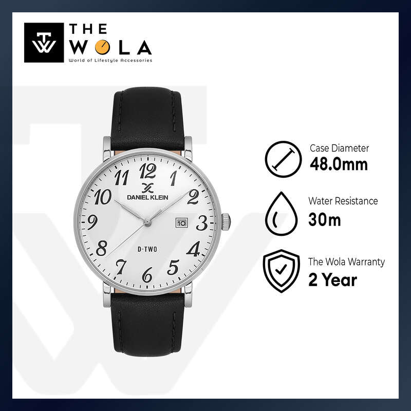 Daniel Klein Arcadia Men's Analog Watch DK.1.13562-1 Black with Leather Strap | Watch for Men