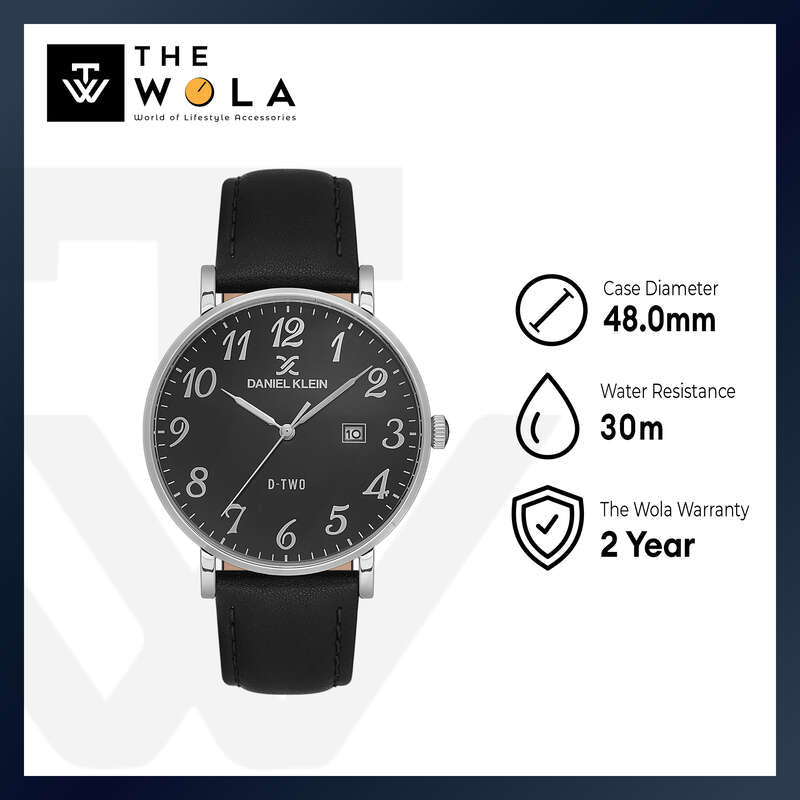 Daniel Klein Arcadia Men's Analog Watch DK.1.13562-2 Black with Leather Strap | Watch for Men