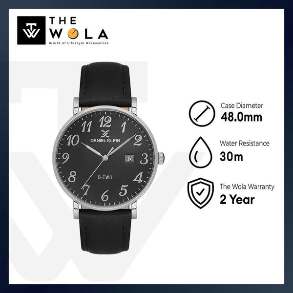 Daniel Klein Arcadia Men's Analog Watch DK.1.13562-2 Black with Leather Strap | Watch for Men
