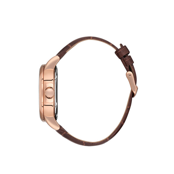 Daniel Klein Automatic Skeleton Men's Chronograph Watch DK.1.13563-5 Brown with Leather Strap | Watch for Men