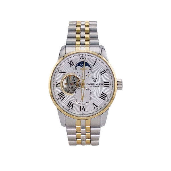Daniel Klein Automatic Skeleton Men's Chronograph Watch DK.1.13564-4 Silver with Stainless Steel Strap | Watch for Men