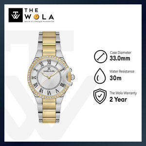 Daniel Klein Premium Women's Analog Watch Gold Genuine Leather Strap DK.1.13603-3