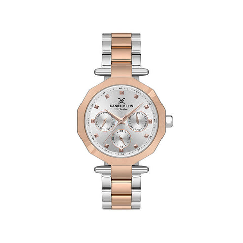 Daniel Klein Premium Women's Chronograph Watch Rose Gold Stainless Steel Strap DK.1.13605-5