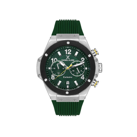 Daniel Klein Exclusive Men's Chronograph Watch Green Silicone Strap DK.1.13615-3