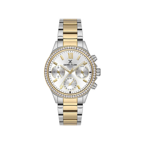 Daniel Klein Premium Women's Chronograph Watch Gold Stainless Steel Strap DK.1.13617-3