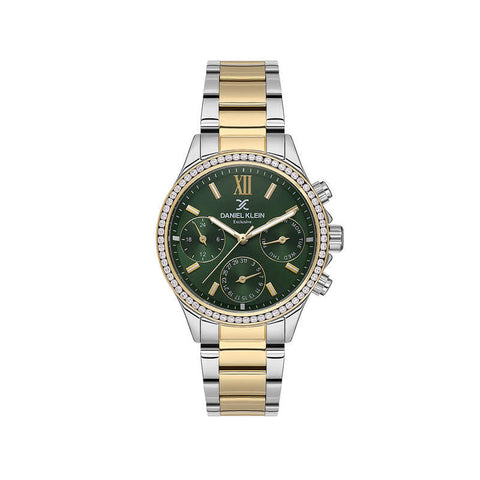 Daniel Klein Premium Women's Chronograph Watch Gold Stainless Steel Strap DK.1.13617-4