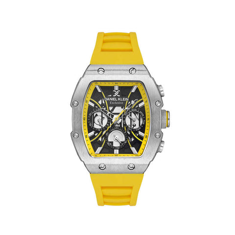 Daniel Klein Exclusive Men's Chronograph Watch Yellow Silicone Strap DK.1.13638-2