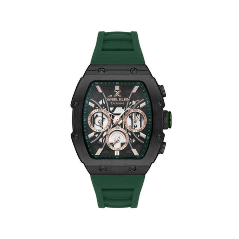Daniel Klein Exclusive Men's Chronograph Watch Green Silicone Strap DK.1.13638-5