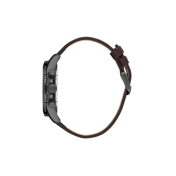 Daniel Klein Exclusive Men's Chronograph Watch Black Genuine Leather Strap DK.1.13640-4