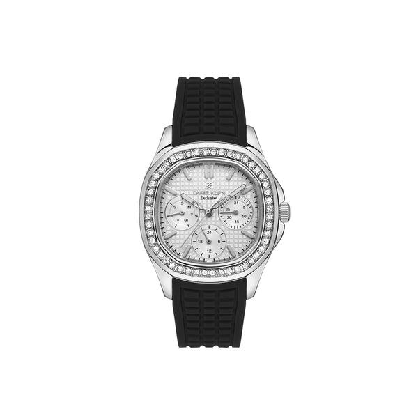 Daniel Klein Exclusive Women's Chronograph Watch Black Genuine Leather Strap DK.1.13665-1
