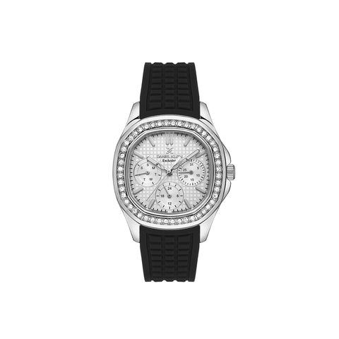 Daniel Klein Exclusive Women's Chronograph Watch Black Genuine Leather Strap DK.1.13665-1