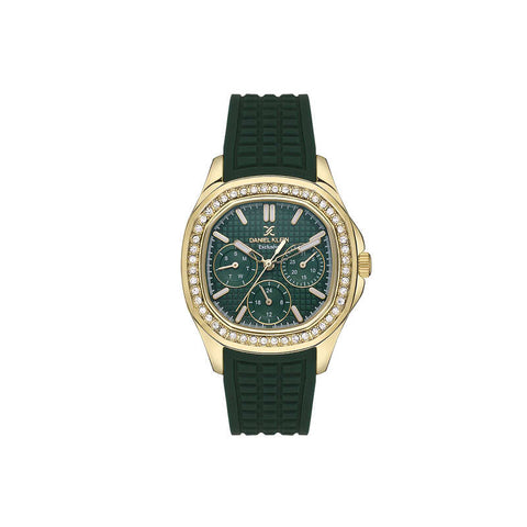 Daniel Klein Exclusive Women's Chronograph Watch Green Genuine Leather Strap DK.1.13665-3