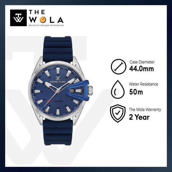 Daniel Klein Premium Men's Analog Watch Blue Silicone Strap DK.1.13673-2