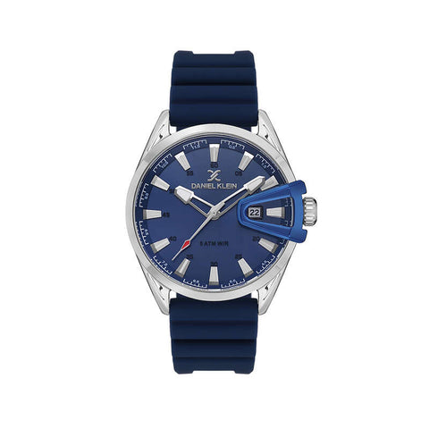 Daniel Klein Premium Men's Analog Watch Blue Silicone Strap DK.1.13673-2