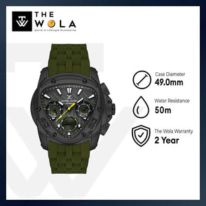 Daniel Klein Exclusive Men's Chronograph Watch Green Silicone Strap DK.1.13679-3
