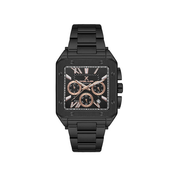 Daniel Klein Exclusive Men's Chronograph Watch Black Stainless Steel Strap DK.1.13687-5