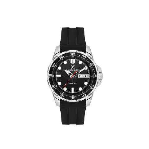 Daniel Klein Premium Men Chronograph Watch DK.1.13911-1 Black Silicone Strap
