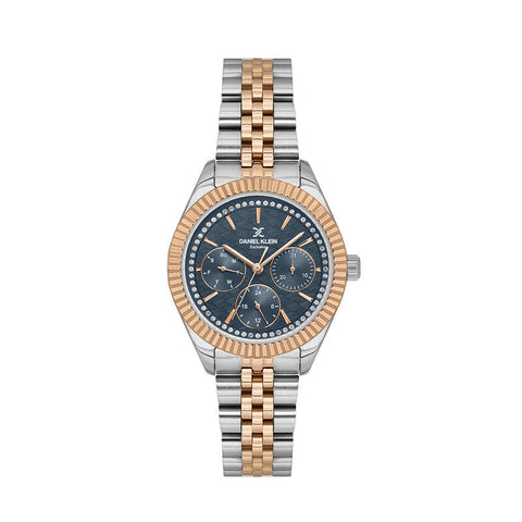 Daniel Klein Exclusive Women's Chronograph Watch Rose Gold Stainless Steel  DK.1.13927
