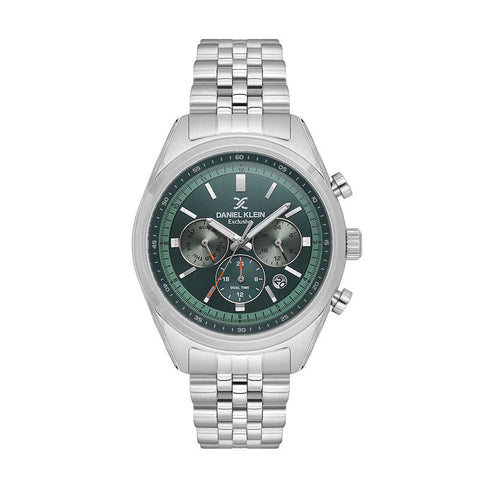 Daniel Klein Exclusive Men's Chronograph Watch Silver Stainless Steel  DK.1.13976