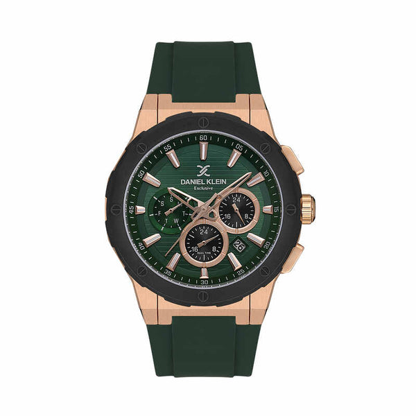 Daniel Klein Exclusive Men's Chronograph Watch Green Silicone DK.1.13997-4