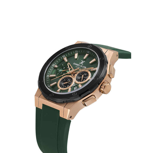 Daniel Klein Exclusive Men's Chronograph Watch Green Silicone DK.1.13997-4