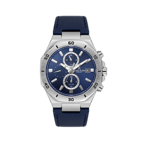 Daniel Klein Exclusive Men's Chronograph Watch Blue Genuine Leather  DK.1.14003