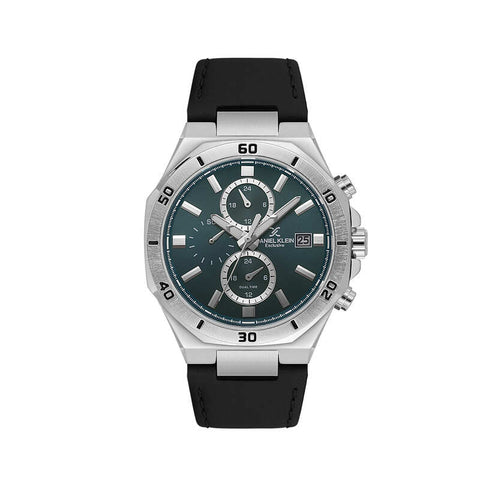 Daniel Klein Exclusive Men's Chronograph Watch Black Genuine Leather  DK.1.14003