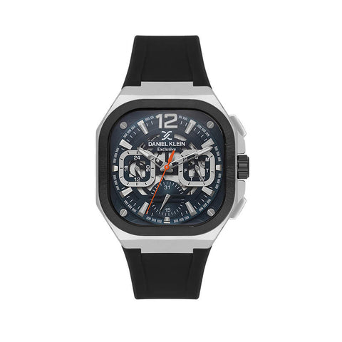 Daniel Klein Exclusive Men's Chronograph Watch Black Silicone  DK.1.14008