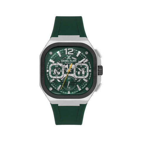 Daniel Klein Exclusive Men's Chronograph Watch Green Silicone  DK.1.14008