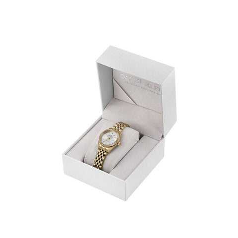 Daniel Klein Diamond Women's Analog Watch Gold Stainless Steel  DK.1.14027