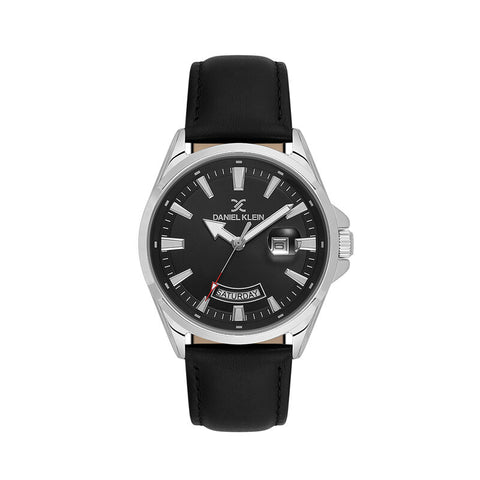 Daniel Klein Premium Men's Analog Watch Black Genuine Leather  DK.6.14038