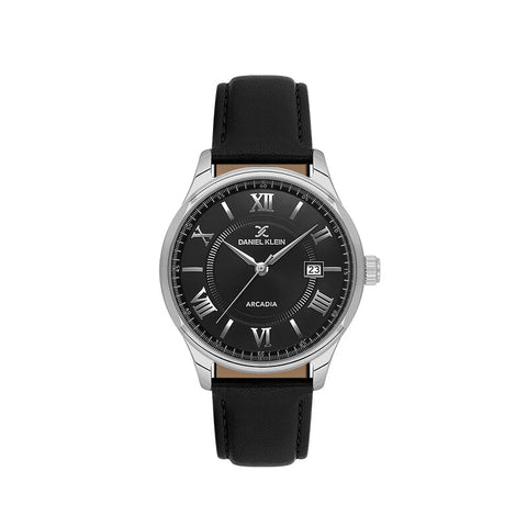 Daniel Klein Arcadia Men's Analog Watch Black Genuine Leather  DK.6.14051
