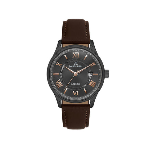 Daniel Klein Arcadia Men's Analog Watch Brown Genuine Leather  DK.6.14051