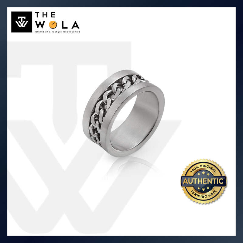 Daniel Klein Inner Chain Men's Silver Stainless Steel Ring DKJ.2.2000-L-1