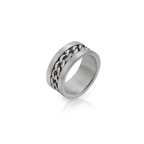 Daniel Klein Inner Chain Men's Silver Stainless Steel Ring DKJ.2.2000-L-1