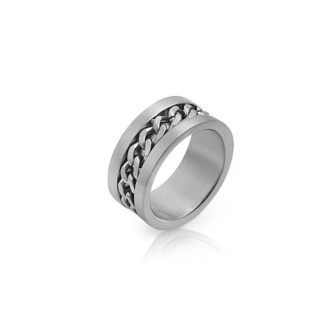 Daniel Klein Inner Chain Men's Silver Stainless Steel Ring DKJ.2.2000-S-1