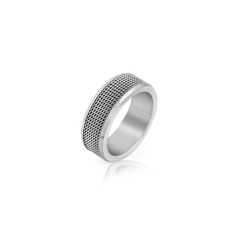 Daniel Klein Entwine Men's Silver Stainless Steel Ring DKJ.2.2002-L-1